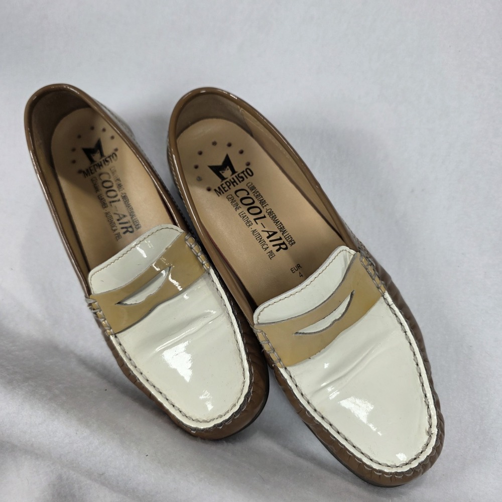 Mephisto Janet Two-Tone Patent Leather Penny Loafers Women's Comfort Slip-On 6.5